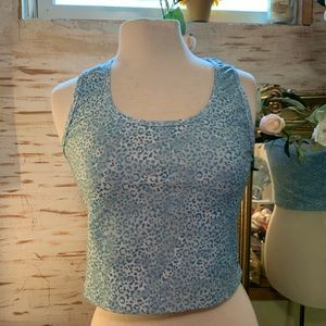 Blue Leopard Workout Top